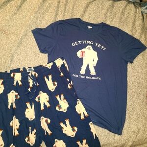 Men's Old Navy Holiday Blue Pajamas Size XL